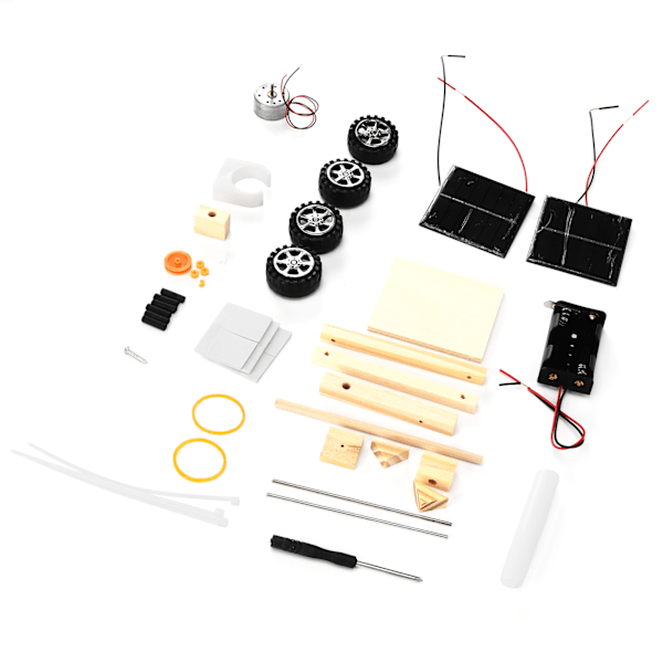 DIY solcellebil vitenskapsbil pedagogisk elektrisk motor montering vitenskapseksperiment solcellebilsett