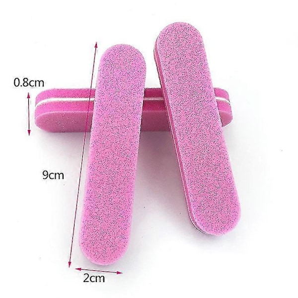 Nytt 20-pack Mini Nagelfil Polering Sandpapper Tvättbar Nagelbehandling Buffning Dubbelsidigt Papperssand Nagelkonst Pedikyr Och Manikyr