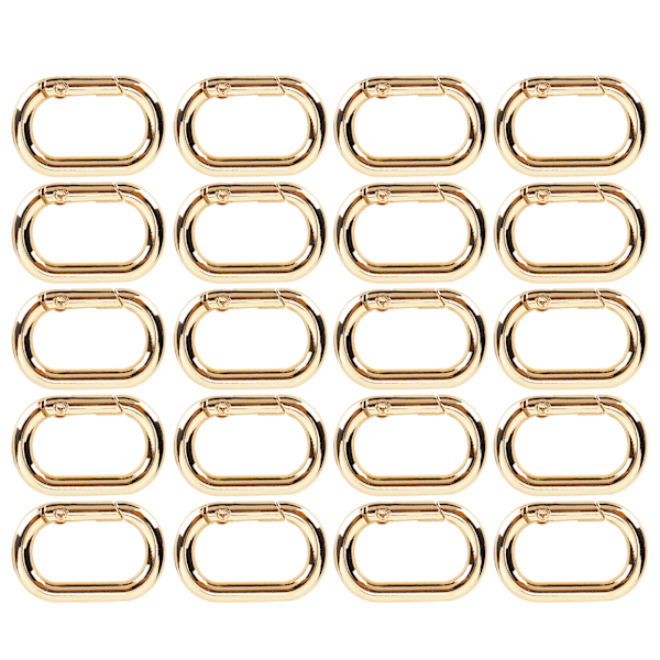 20Pcs Oval Spring Buckle 23mm Alloy Snap Hooks Clip for Bags Purses Keychain StrapGolden