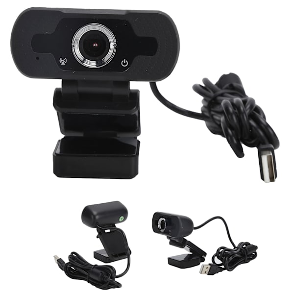1080P Webkamera Fuld HD USB Webcam med Støjreducerende Mikrofon Multifunktionsbase