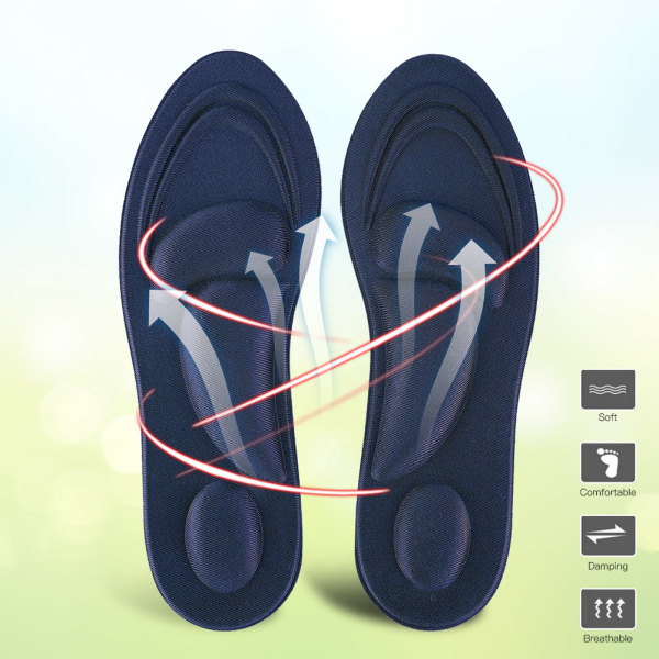 Ortotiska innersula Flat Feet Arch Support Memory Foam Insole Shoe Pad Comfort Mörkblå för män