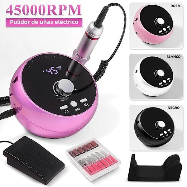 Ammattimainen manikyyrikone 45000RPM Sähköpistoke Amber Pinkki Violetti Kynsille Kynsinauhojen Poistoaine Geeli DMJ-203-Black EU