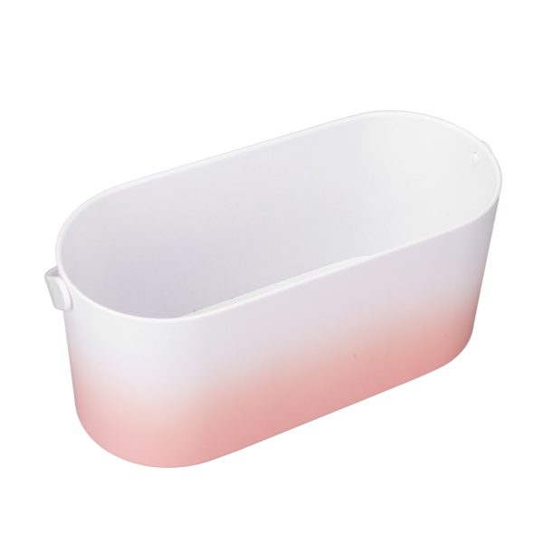Makeup etui Pink Gradient Bærbar Stor Kapacitet Foldbar Roterende LED Lys Makeup Opbevaringsboks med Makeup Spejl