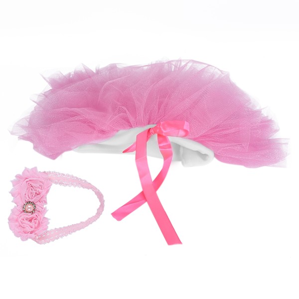 Newborn Baby Girls Photo Photography Prop Skirt Dress Headband Photography AccessoriesPink