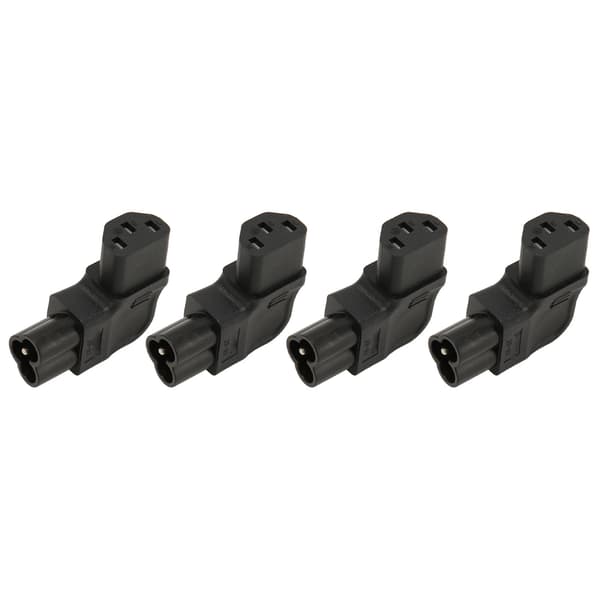 IEC320 C6 til C13 strømadapter 90 grader 2,5A-10A 250V strømkontaktadapter for UPS datamaskinuttak 4 stk