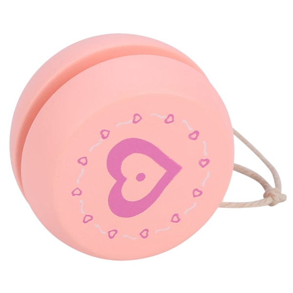Sødt tegneseriemønster træ Yoyo Ball Legetøj tidligt uddannelseslegetøj til Kid Pink Heart Pink Heart
