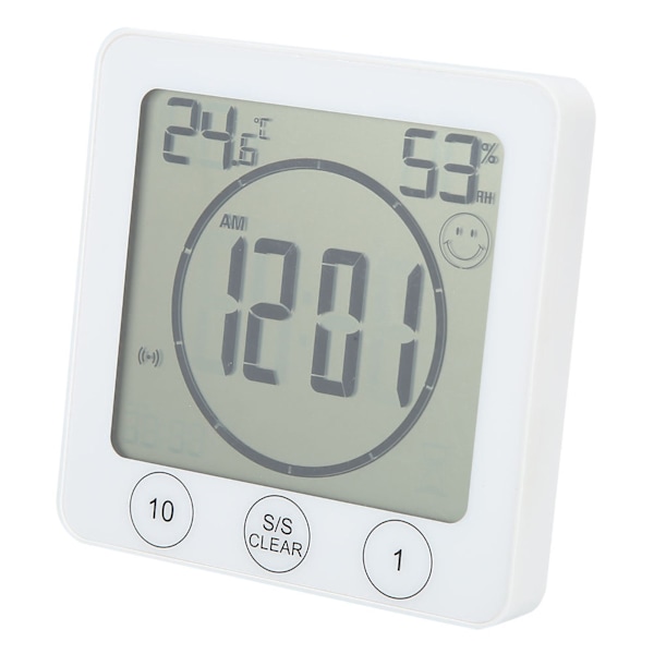 Multifunktionell inomhustermometer Hygrometer Digital klocka för hem badrum kök
