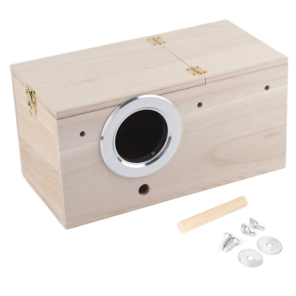 Træ Holdbare Fugle Rede Box Cockatiels Bird Breeding Box House Decoration