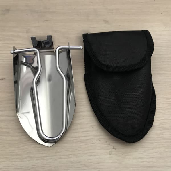 Mini sammenleggbar spade i rustfritt stål, hageredskap for utendørs reiser