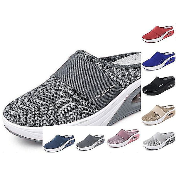Andningsbara Mesh Casual Rosa Halvslippers för Kvinnor EU 39