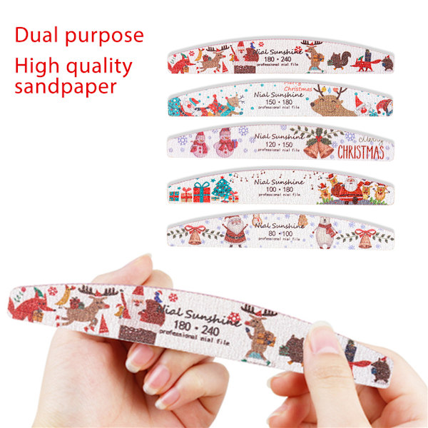 5 st jul nagelfil Nail art Multi Grit Nagelbuffert Block Manikyr Filer Gellack Remover Nagelvårdsverktyg