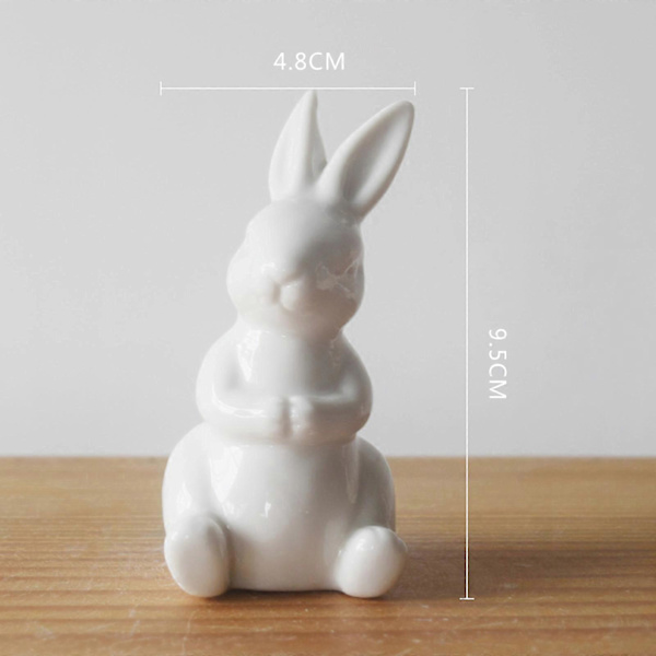 Modern Keramisk Kanin Figur Påsk Staty Hem Bokhylla Dekor Hantverk