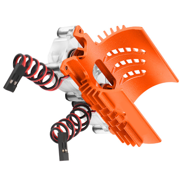Dubbla fläktar motor kylning kylare tvilling fläktar motor kylfläns 40‑42mm för 1/8 RC bil orange