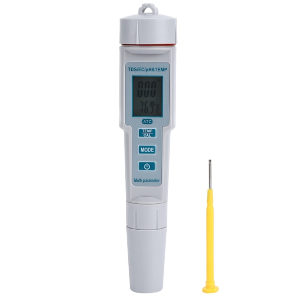 4 i 1 PH TDS EC Temp Test Pen Digital Vannkvalitetstester Meter for Drikkevann Svømmebasseng