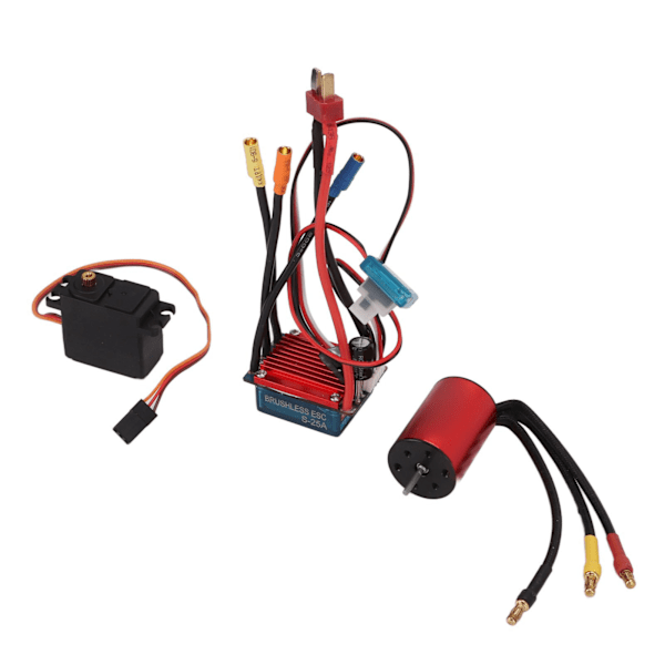 S2435 4500KV moottori 25A ESC 2.2KG metalli servo harjaton moottori ESC servo sarja 1/16 1/18 RC autoon