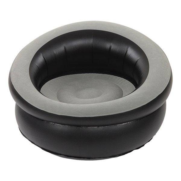 Oppblåsbar Sofa Flocking Luft Sofa Enkel Oppblåsbar Stol for Stue Soverom Leserom Kontor Balkong Reise Grå