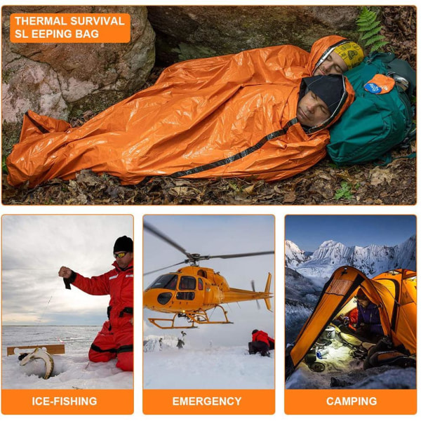 Emergency Survival Sovsäck Nödfilt Vattentät bärbar isoleringspåsar för äventyrsvandring och camping