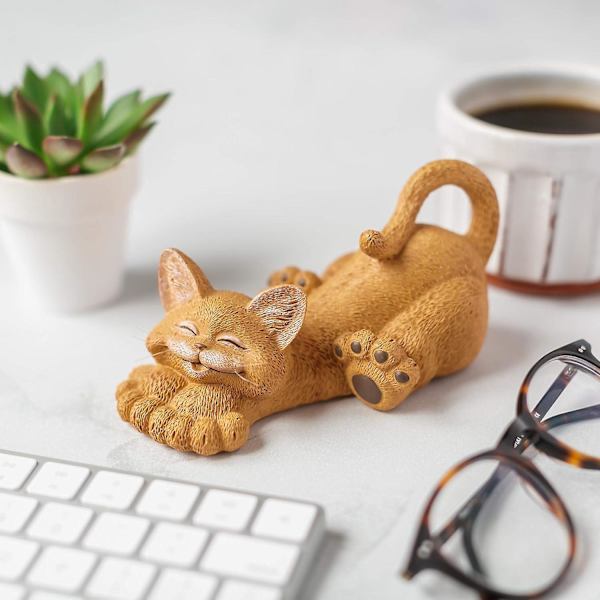 Gul Snodig Happy Cat Figurine - Yoga Decor - Cat Lover Gaver
