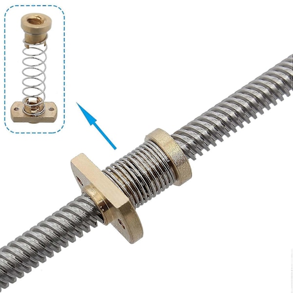 4st Mässingsfjäder Muttrar för Ender 3S 3 Pro CR10 Z-Axel T8 3D-Skrivare Anti-Glapp