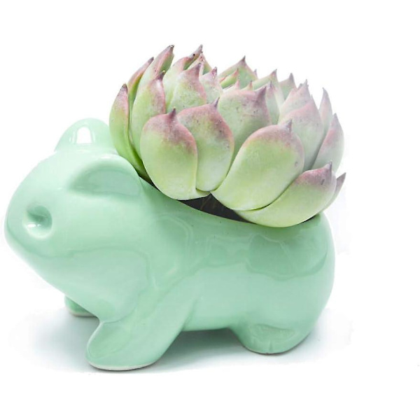 Grön Keramik Blomkruka - Söt Heminredningsvas