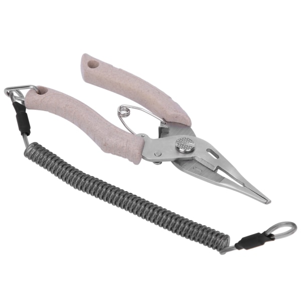 Multi rostfritt stål Fiskedragtång Sax Fiskekontrollklämma Fisklina Cutter Tool Khaki