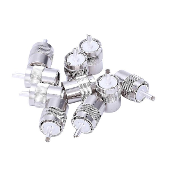 10 st Kontakter UHF hane PL259 kontakt löd RG8 RG213 LMR400 7D-FB kabel silver