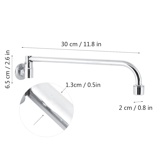 G1/2" Veggmontert Enkelthull Restaurant Kjøkkenvask Vannkran Kaldtvannskran (30 cm)