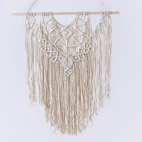 1 st Macramé Väggbonad, Väggdekoration Handvävd Väggtapet Inomhus Utomhus Bröllop Vardagsrum Sovrum Dekor (Beige)