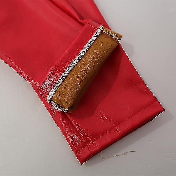 Stretch Faux Läder Röda Byxor för Män EU 30