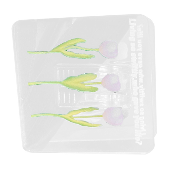 Dobbeltsidet fotoklemme i akryl med tulipanmønster, multifunktionel, transparent papirklemme til organisering, lyseblå