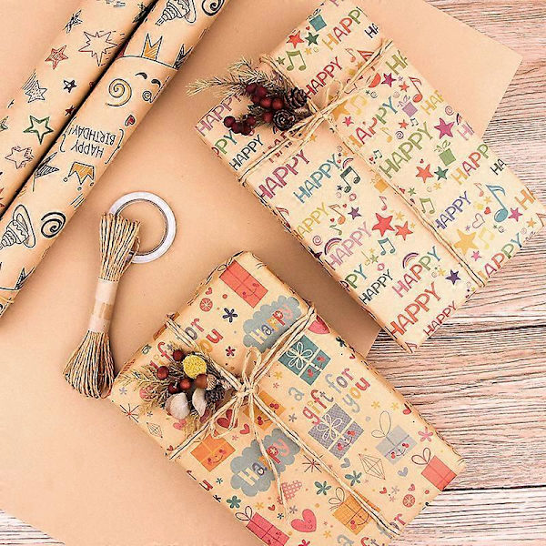 Uusi nuottipaperi askartelupaperi Ystävänpäivän syntymäpäivälahjapakkaus lomalahjojen käärepaperi DIY-setti