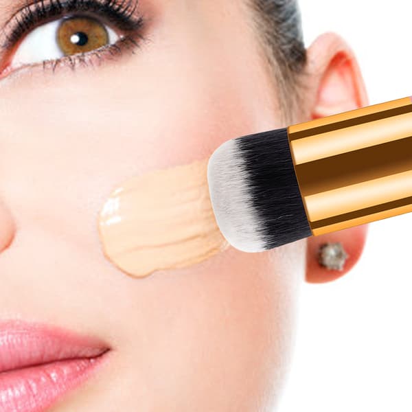 Makeupbørste Bløde børster Sød Stilfuld Bærbar Kosmetikbørste Professionelle Makeupværktøjer Hvid Guld