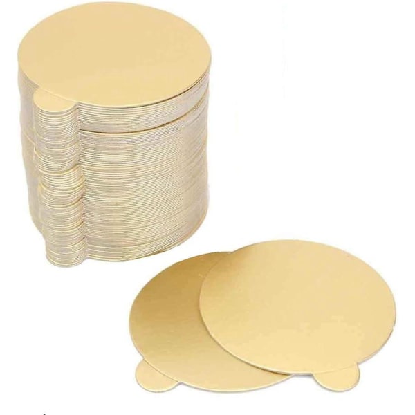 Sett med 100 trekantede mousse-kakeplater og runde papircupcakedessertbrett for bryllup, bursdagskake, utstillingsstativ - kakepynt