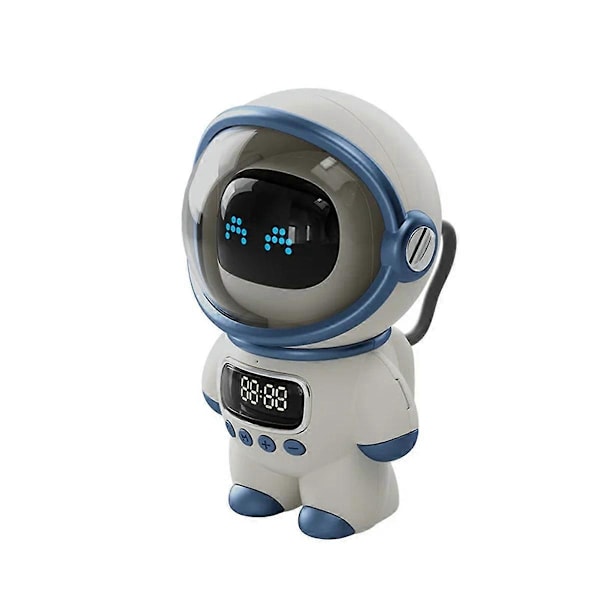 Smart Astronaut Bluetooth Högtalare Portabel Stereo Bordsklocka Vit