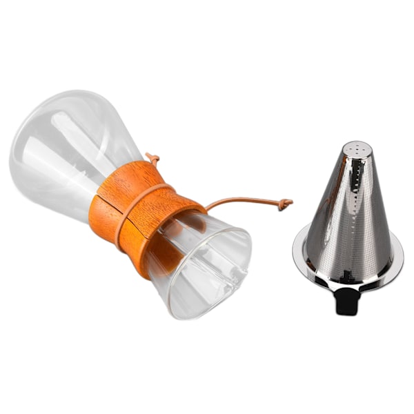 550 ml Häll över kaffedripper Bambu Klassisk värmebeständig glas kaffebryggare för hemmakontor kafé