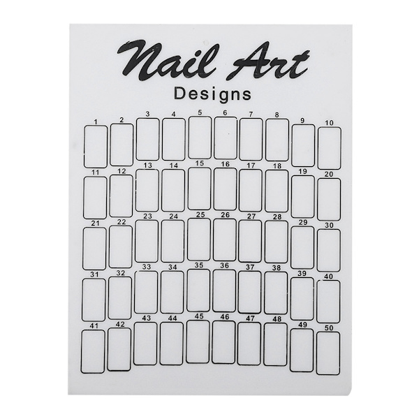Nail Art False Tips Display Board - 50 kpl valkoinen kynsilakka paletti geelilakan värikorttiin