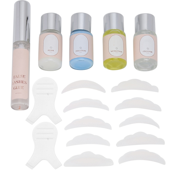 Perming Curling Eyelash Kit Y Brush Silikone Patch Eyelash Curling Perming Sæt til Salon 25ml