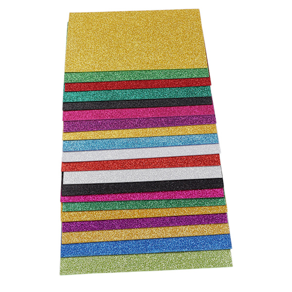 20 ark glitter skumark för barn 2 mm klippbar handgjord DIY signal ensidig självhäftande skumark för klippböcker