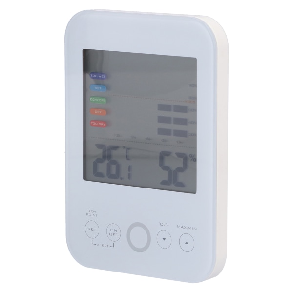 Hygrometer Termometer Pekskärm Digital Display Temperatur Fuktighet Meter Monitor