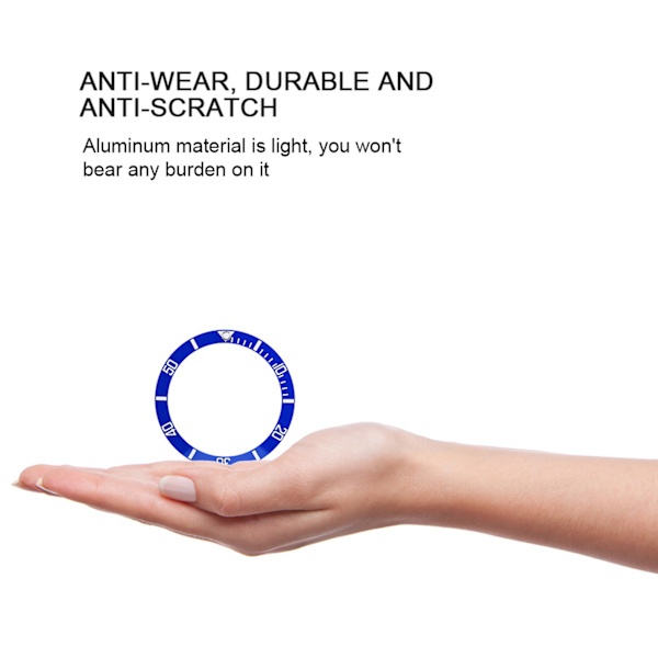 Klocka Armbandsur Aluminium Material Loop Bezel Insert Ring Ersättningsdel (Blå)