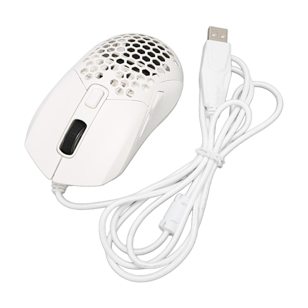 Trådbunden mus ergonomisk RGB bakgrundsbelyst justerbar DPI programmerbara knappar 4,9ft kabel spelmus för spelkontor studie vit