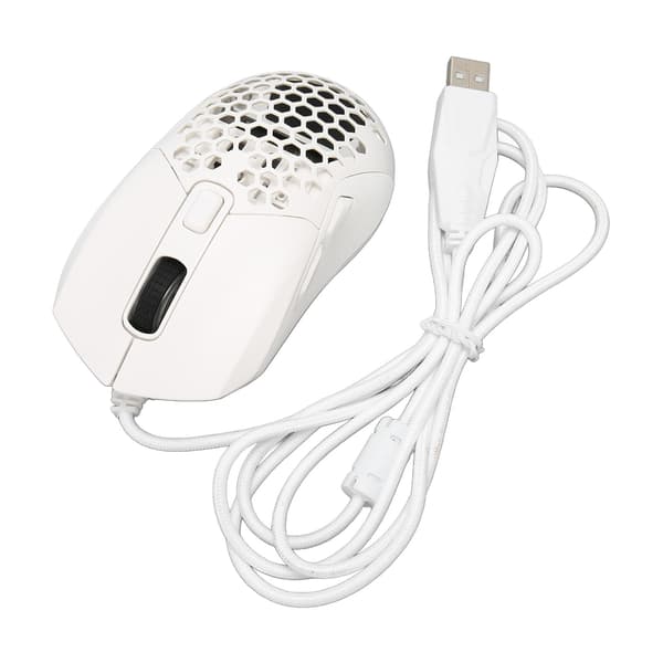 Trådbunden mus Ergonomisk RGB-bakgrundsbelyst justerbar DPI Programmerbara tangenter 1,5 m kabel Spelmus för spel Kontor Studier Vit