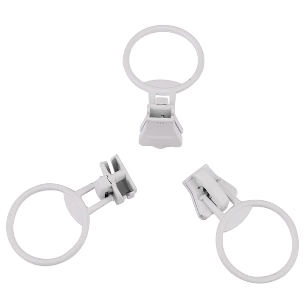 20 st Metalllegering dragkedja Sliders Storlek #5 Circle Ring Fästelement Reparation Kit (Vit)