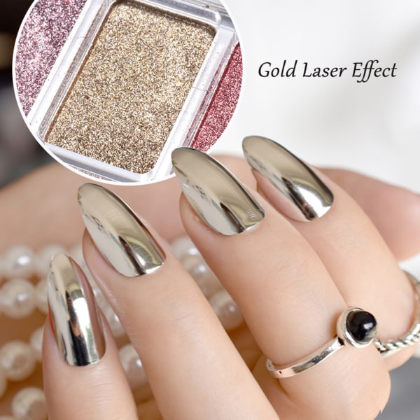 6 Färg Krom Glitter Powder Nail Mirror Powder Metallic Nail Art Powder Mirror Powder Holographic Nail Powder