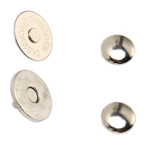 50 set magnetiska knapplås Snaps 18x2 mm tunna höghård legering magnetiska fästen handväska hårdvara för kläder Silver