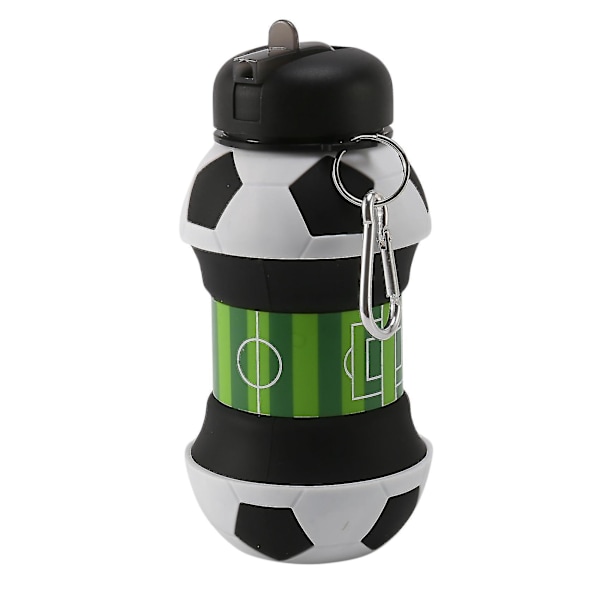 Foldable Football Sports Water Bottle with Silicone Cover