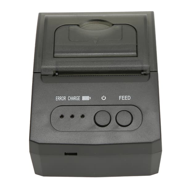 Termisk printer bærbar 58 mm papirbredde 2000mAh genopladelig termisk etiketprinter 100 til 240V EU-stik