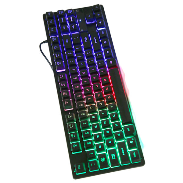 Kabelanslutet speltangentbord 87 nycklar Ergonomisk färg Bakgrundsbelyst Design Stationär bärbar datortillbehör Svart