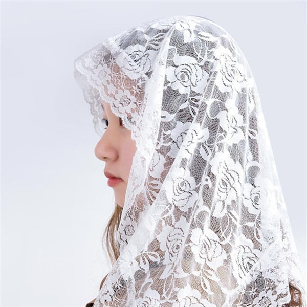 Kort brude slør blonder enkelt lag elegant høj kvalitet bryllup brude slør til kirker bryllupper dåb hvid