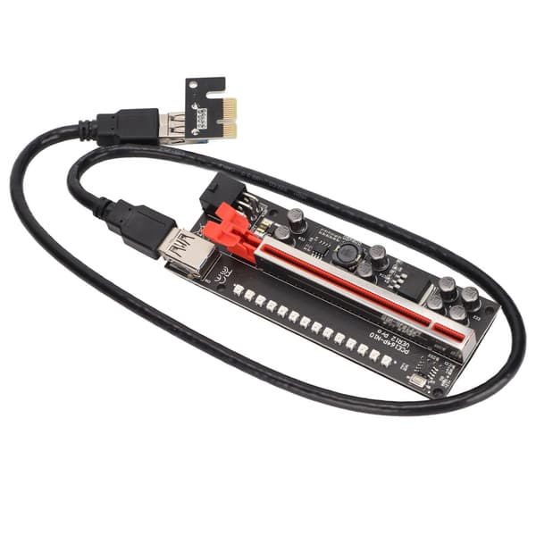 Riser-sovitinkortti 8 Excicon-kondensaattoria monikerroksinen suojaus kiinteä solki PCIE Riser 1x - 16x sovitin